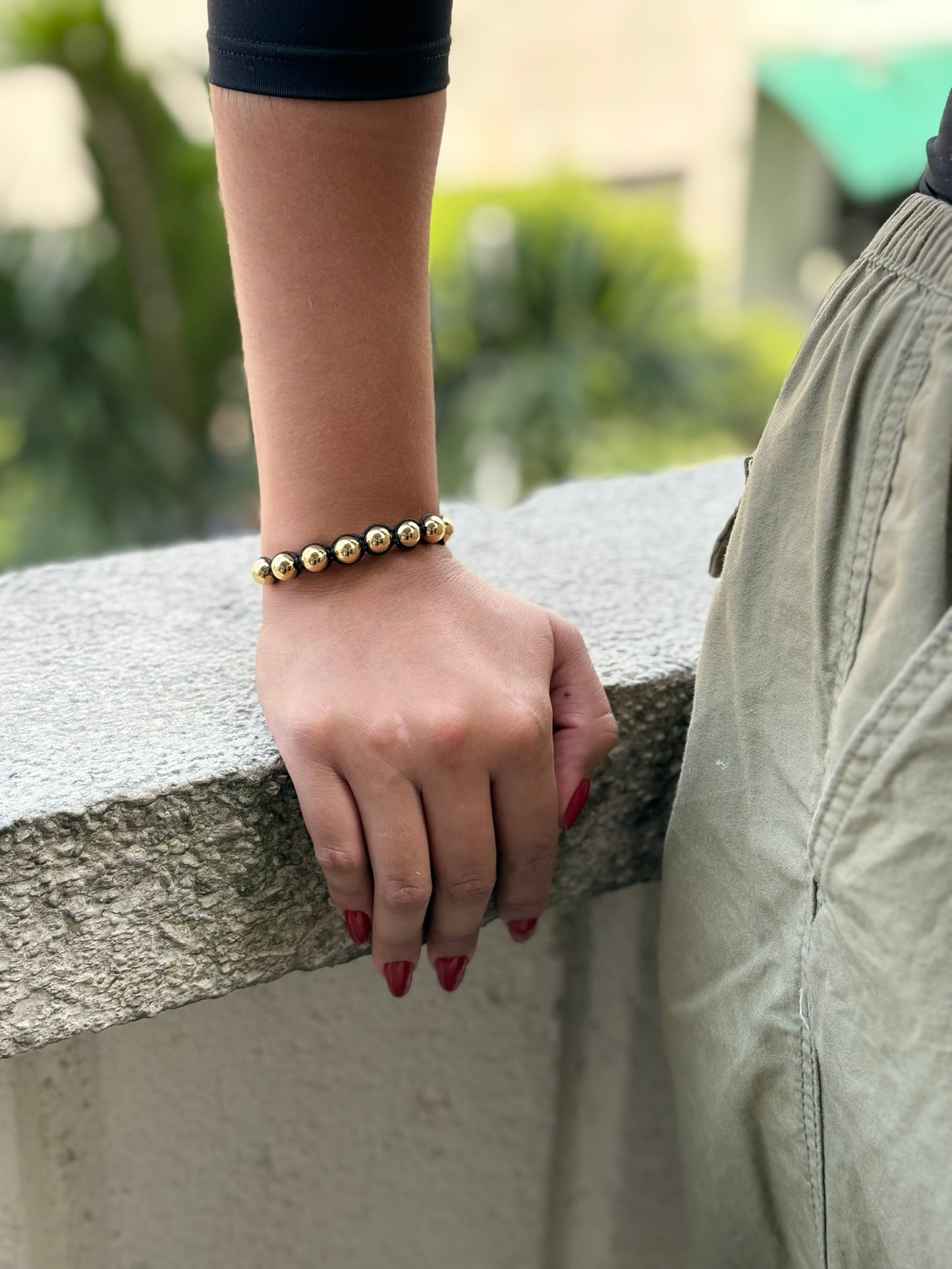 PULSERA MACRAME BOLA AMARRADA