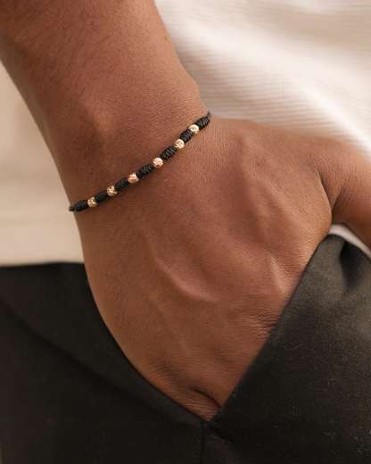 PULSERA SIETE NUDOS BOLA DIAMANTADA