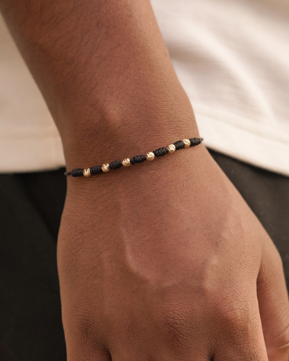 PULSERA SIETE NUDOS BOLA DIAMANTADA