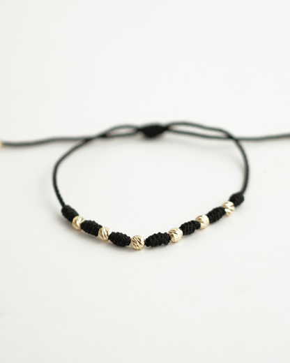 PULSERA SIETE NUDOS BOLA DIAMANTADA