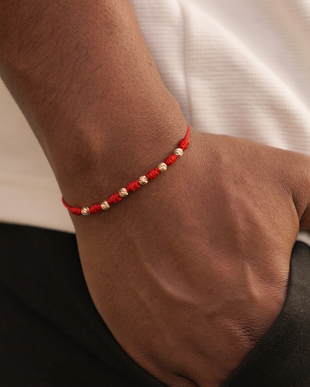 PULSERA SIETE NUDOS BOLA DIAMANTADA